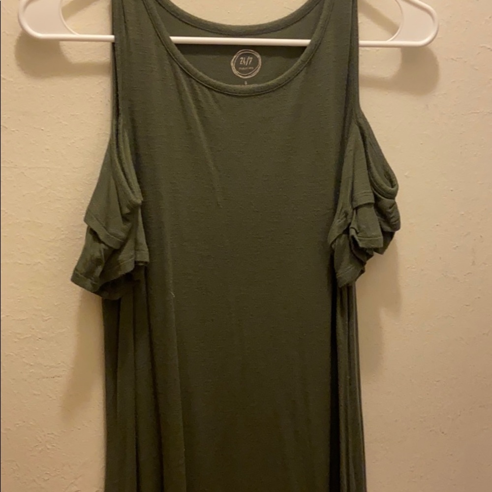 Olive Green cold shoulder top